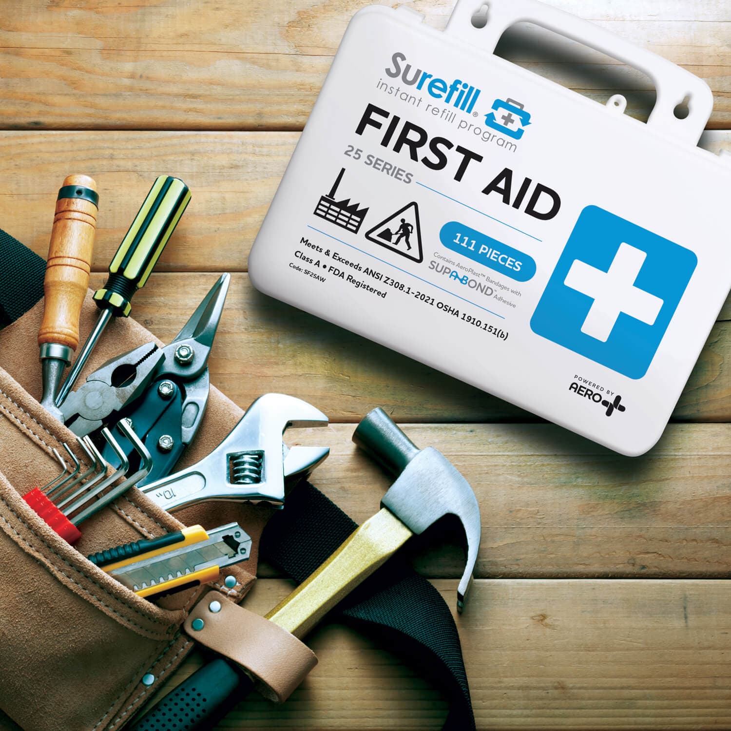Trysafe 25 Series ANSI 2021 A First Aid Kit – Weatherproof Case
