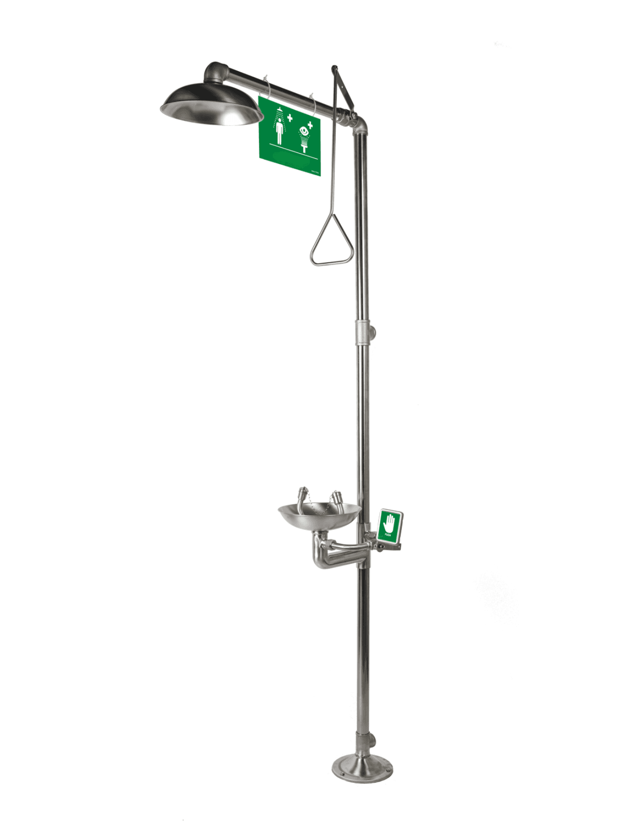 Combined Emergency Safety Shower and Eyewash Station (Stainless Steel 304)