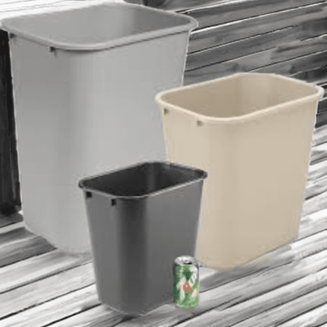 TrySafe Rectangular Wastebasket / Office Trash Can