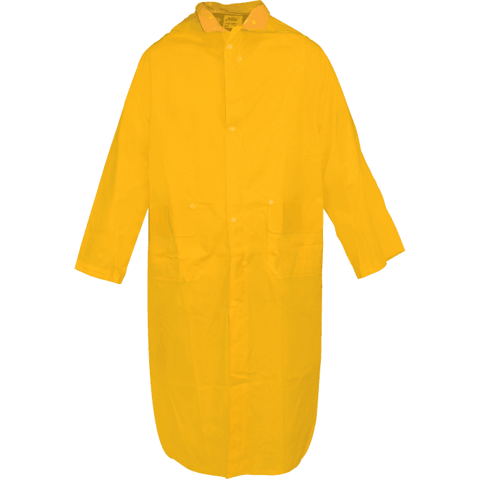 49" Yellow coat with corduroy collar and detachable hood