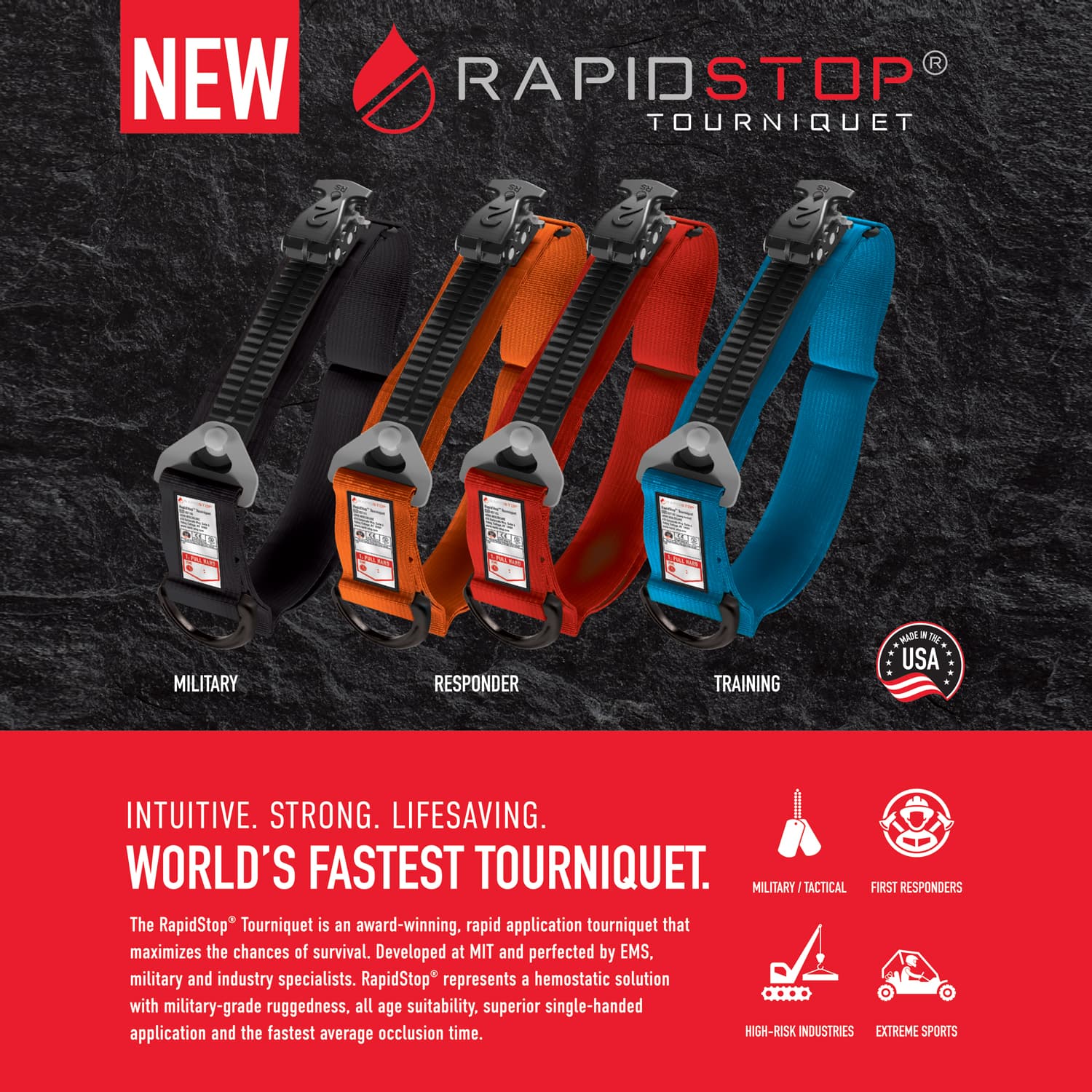 RapidStop® Tourniquet – Responder Orange #RST101