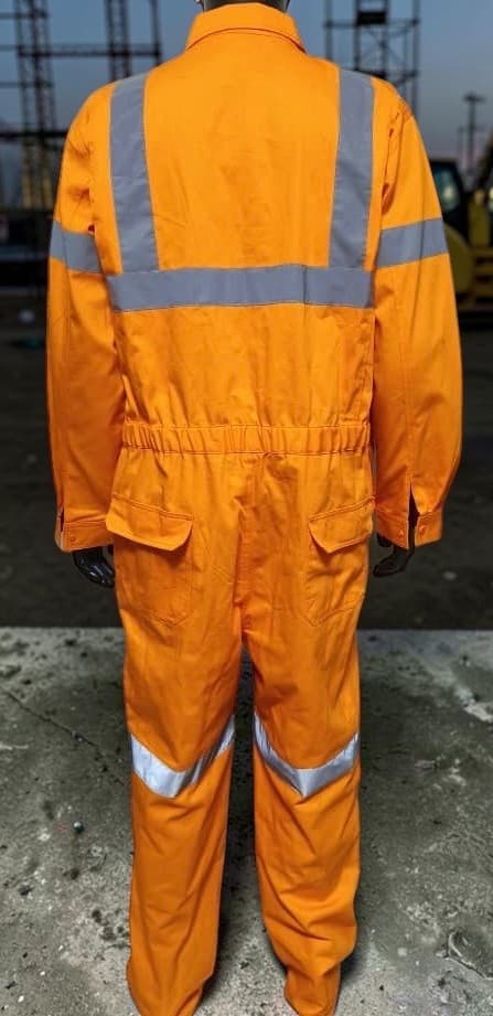 PC820 Industrial 100% Cotton Coveralls with 360° Reflective Tape | Heavy-Duty Industrial Workwear — view 3