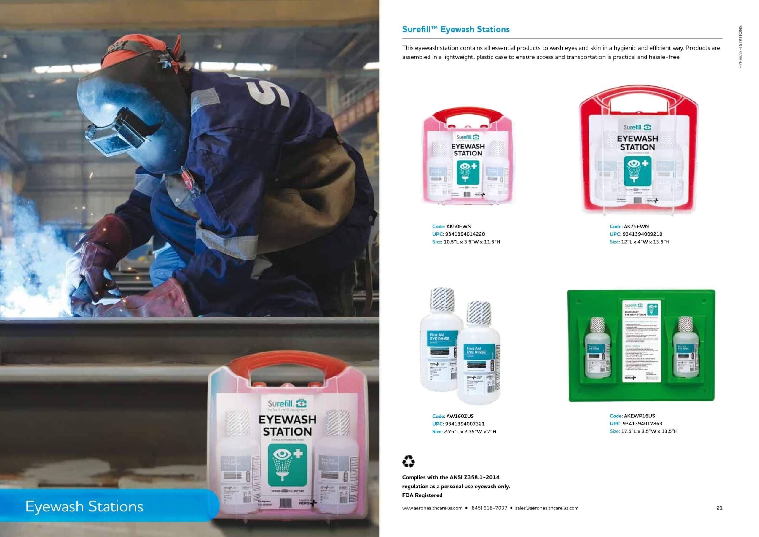 TRYALL SUREFILL Emergency Eyewash Station 75 Series 16 oz kit